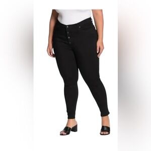 Madewell Women's Size 36 Black Denim Jeans 9" Mid Rise Skinny Stretch